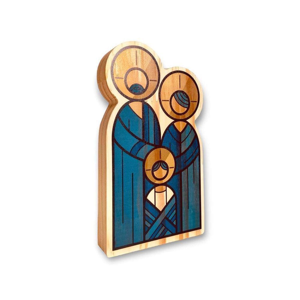 Decoração Sagrada Família em Madeira - WoodSpot 18x10cm