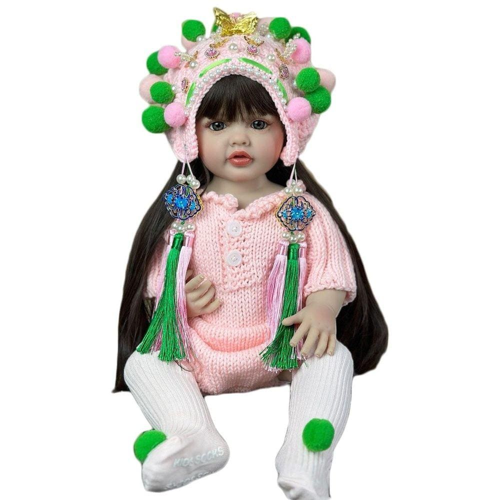 BAOERYAA Bebe Reborn Silicone Realista,bebê Reborn Menina,55cm