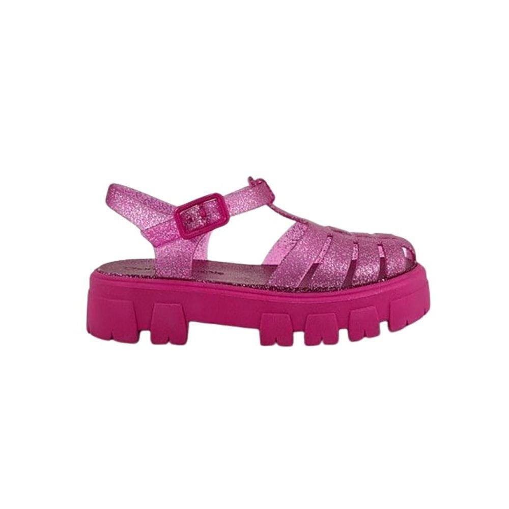 Sandália Infantil Plástica Glitter Rosa Pink Tratorada 2057