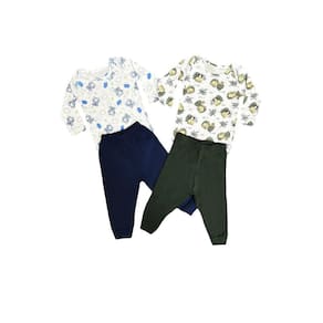 Kit 2 Conjuntos Longos Estampados Bebê Menino Body + Calça Mijão - Latic Kids