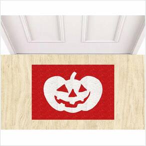 Tapete Capacho Abóbora Halloween - Vermelho