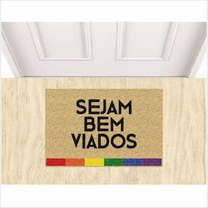 Tapete Sejam Bem Viados Cor Bege, Medida Porta.