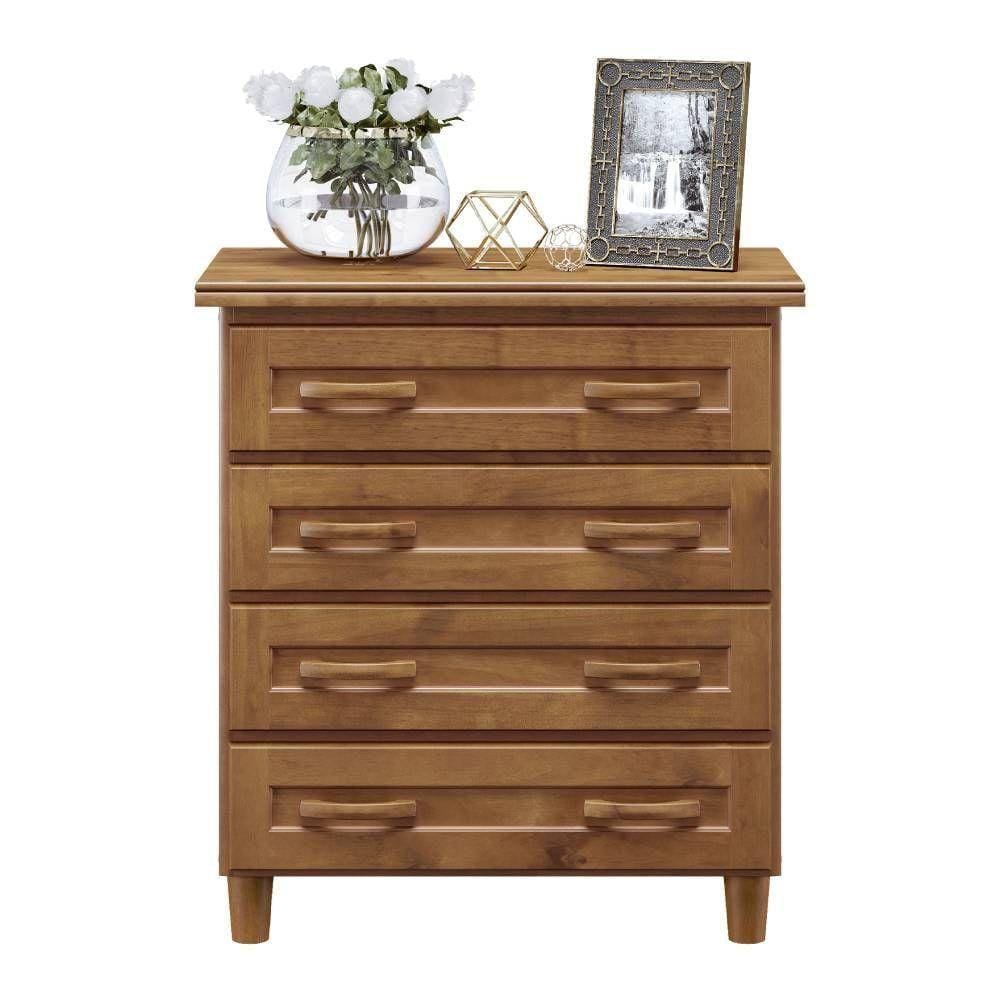 Cômoda Para Quarto 4 Gavetas Em Madeira Imbuia - Cavazotto