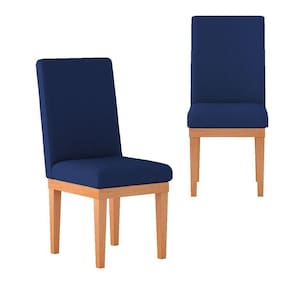 Kit 2 Cadeiras Estofadas Confortável Mesa Cozinha azul Marinho