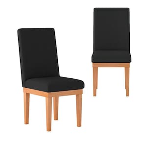 Kit 2 Cadeiras Estofadas Confortável Mesa Cozinha preta