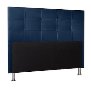 Cabeceira Roma 90 Cm Cama Box Solteiro Corino Azul Marinho