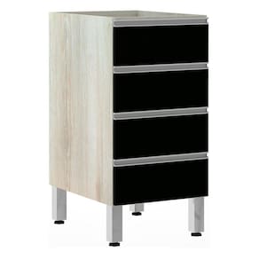 Balcão Sem Tampo 40cm Lis Legno Crem e Preto Tx