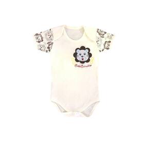 Body Infantil Menino Leãozinho Off White - Bebê Brincalhão
