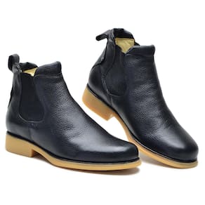 Bota Chelsea Masculina Botina Couro Elástico Cano Curto