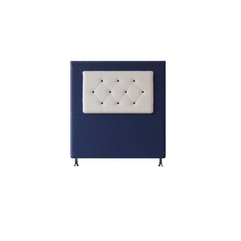 Cabeceira Havana 90cm Cama Box Solteiro Suede Azul Marinho