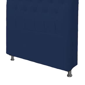 Cabeceira Dama 90 Cm Cama Box Solteiro Corino Azul Marinho