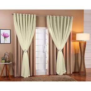 Cortina Voil Forro Blackout Tecido 2,80X1,80 Sala E Quarto