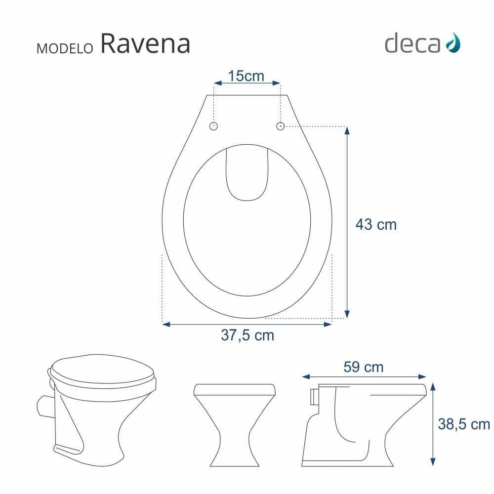Tampa De Vaso Sanitario Com Amortecedor Ravena Branco Para Bacia Deca