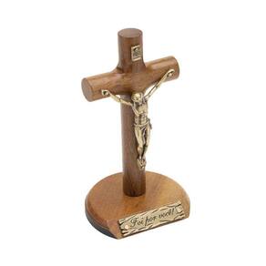 Crucifixo de Madeira Cilíndrico 12cm - "Foi por você!"