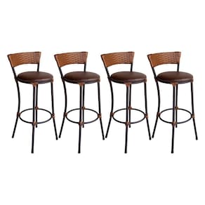 Conjunto de 4 Banquetas Alta Forts em Aço Carbono e Fibra Sintética