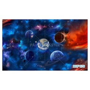 Papel De Teto Céu Espaço Estrelas Planetas 3,5M Rof79