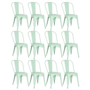 Kit 12 Cadeiras Iron Tolix Design Industrial Verde Claro