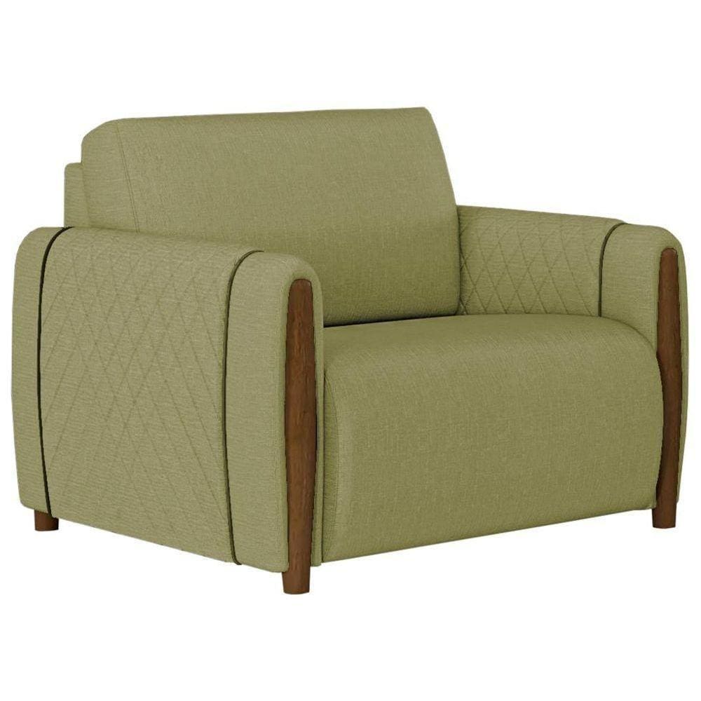 Poltrona Decorativa Pes Em Madeira Encanto