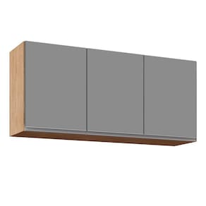 Armário Aéreo 03s Tina Castanho Cinza 120cm