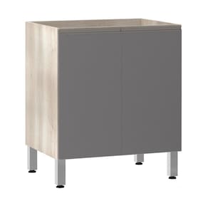 Balcão Sem Tampo 70cm Luci Legno Crem e Cinza Puro