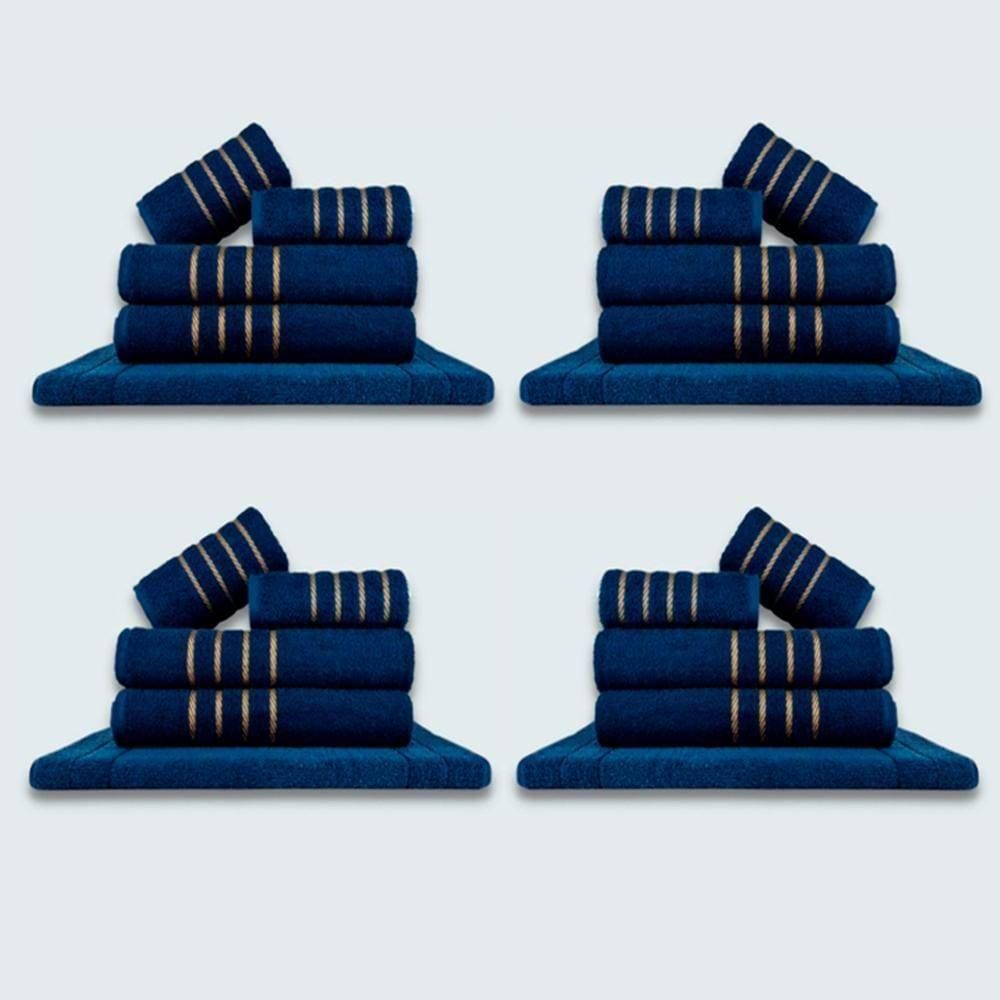 Jogo De Toalhas 20 Pçs Coleção Dubai 100% Algodão Azul