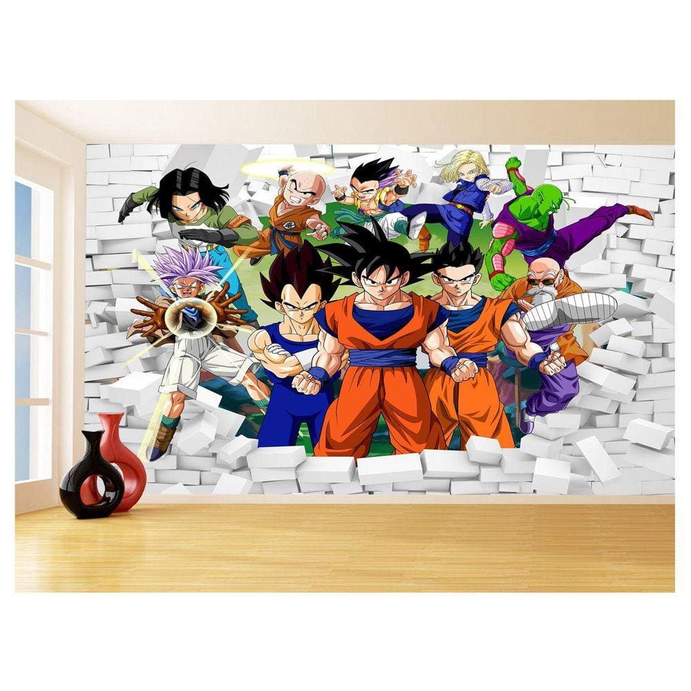 Papel De Parede 3D Dragon Ball Goku Vegeta Anime 3,5M Dbz25