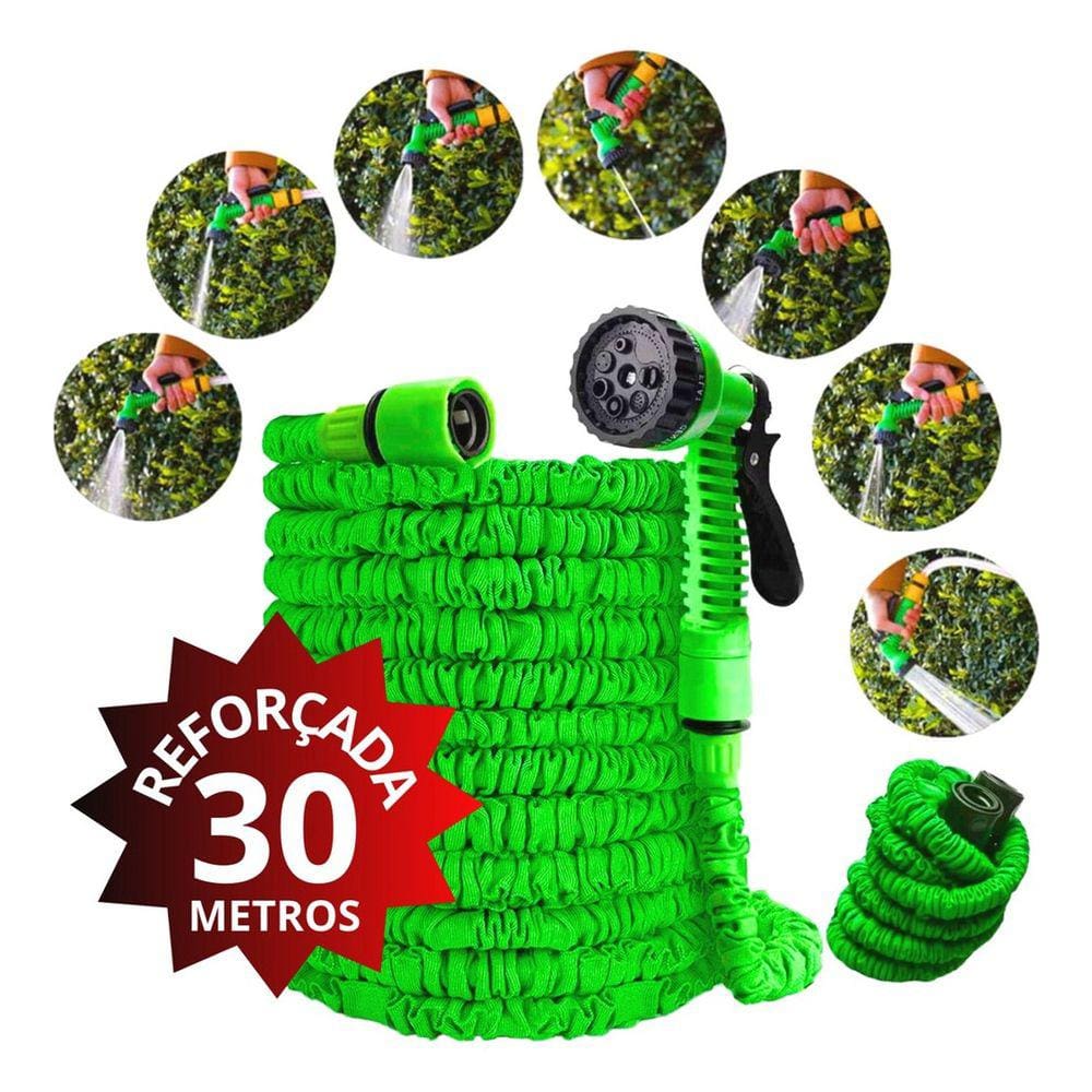 Mangueira Magica 30 Metros Com Gatilho 7 Tipos Jatos Verde