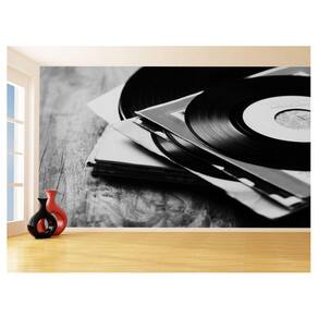 Papel De Parede 3D Musica Vinil Antigos Retrô 3,5M Mus64
