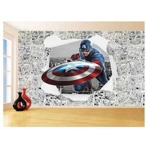 Papel De Parede 3D Heróis Página Quadrinhos Hq 3,5M Nhma239
