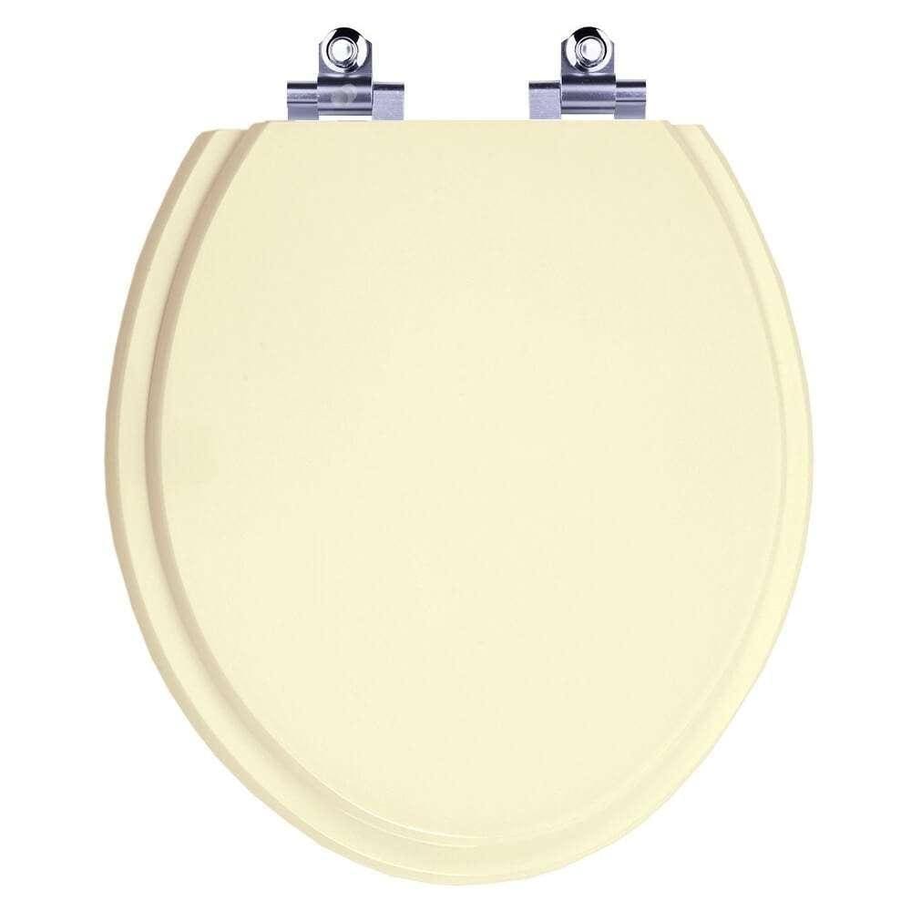 Assento Sanitário Laqueado Soft Close Convencional Bege Claro para vaso Celite