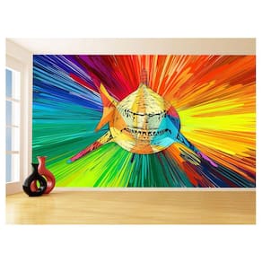 Papel De Parede Animais Pop Art Tubarão Cores 3,5M Pxa546