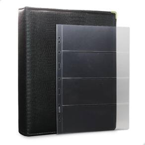 Álbum Fichário 40 Folhas para Cédulas 4 Espaços 32x24 Ziper Cobra Fosco GG