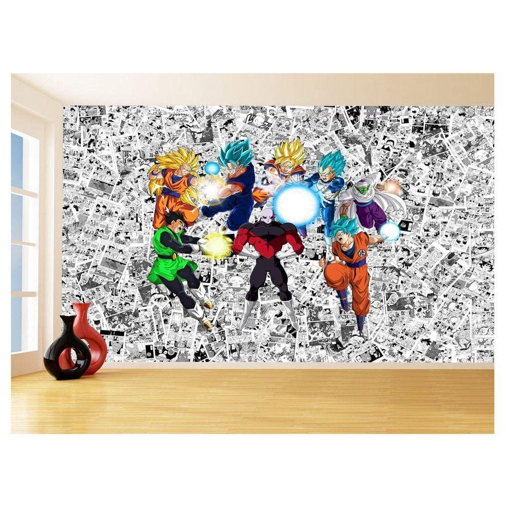 Papel De Parede Dragon Ball Goku Vegeta Anime 3,5M Dbz150