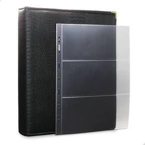 Álbum Fichário 40 Folhas para Cédulas 3 Espaços 32x24 Ziper Cobra Fosco GG