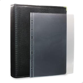 Álbum Fichário 20 Folhas para Cédulas 1 Espaço 32x24 Ziper Cobra Fosco GG