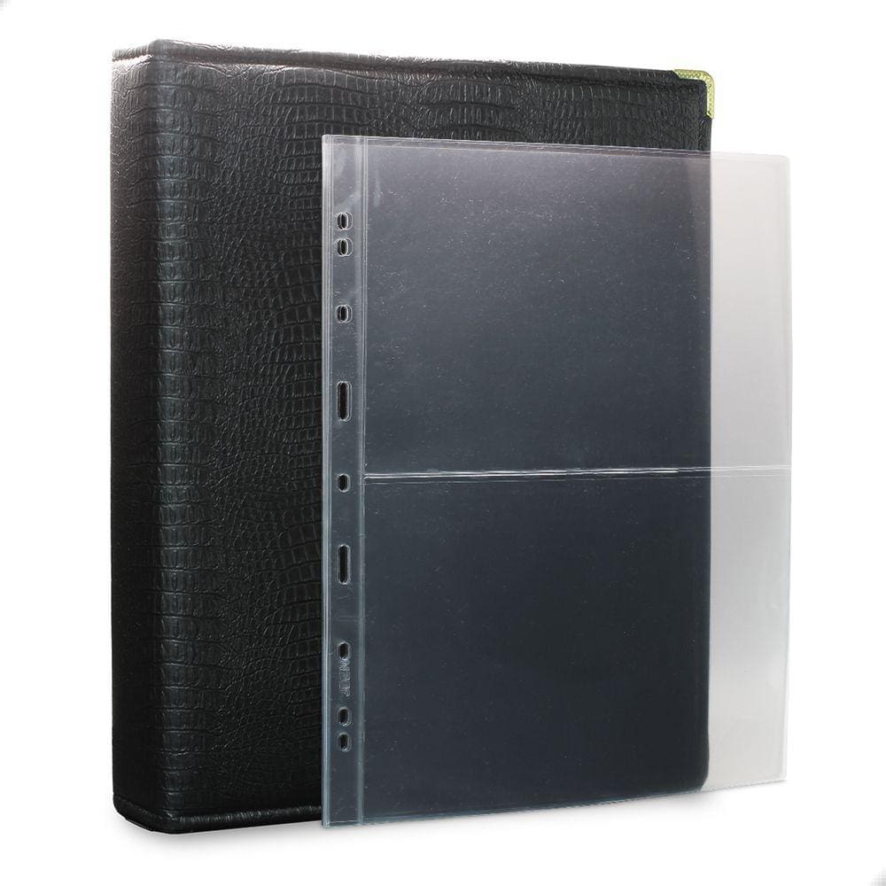 Álbum Fichário 30 Folhas para Cédulas 2 Espaços 32x24 Ziper Cobra Fosco GG