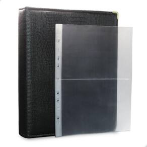 Álbum Fichário 20 Folhas PP para Cédulas 2 Espaços 32x24 Ziper Cobra Fosco GG