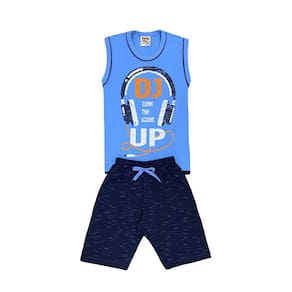 Conjunto Infantil Menino Regata Azul DJ e Bermuda Moletinho - Pituki