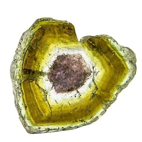 Turmalina Melancia Canudo Fatiado Gema Para Joias 19mm 9,5ct
