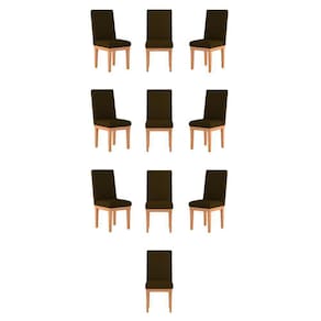Kit 10 Cadeiras Estofadas Para Mesa marrom