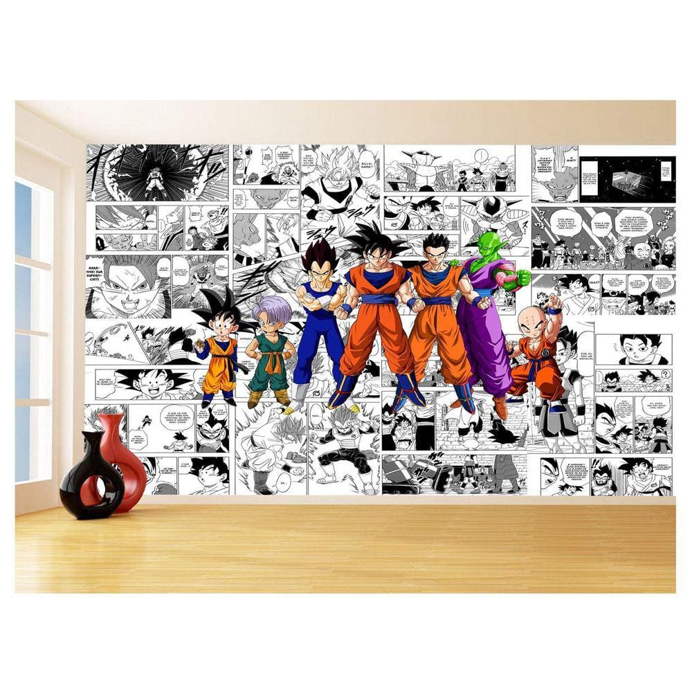 Papel De Parede Dragon Ball Goku Vegeta Anime 3,5M Dbz192