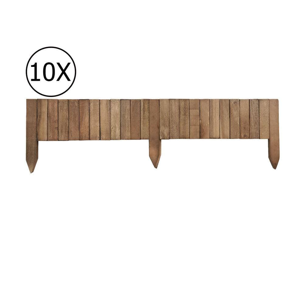 10 Delimitador de Jardim de Eucalupto 30x50cm Stain Nogueira