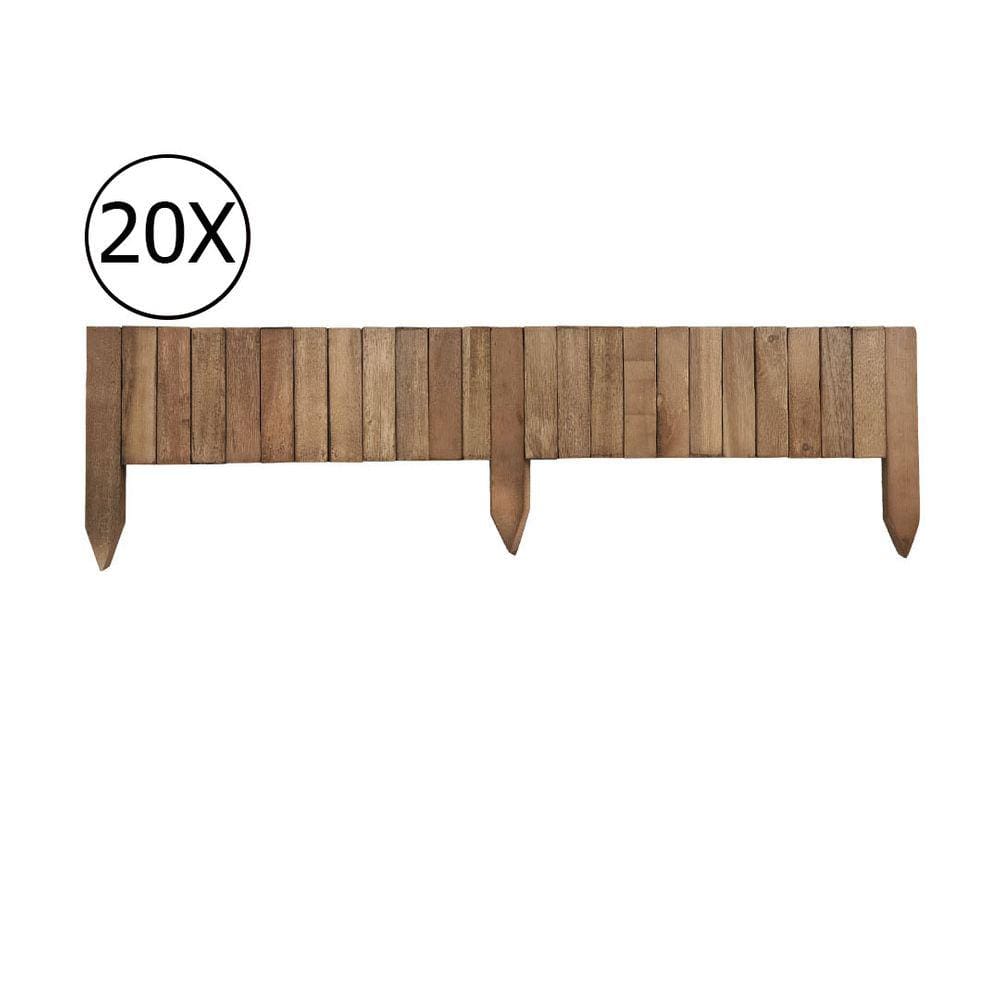 20 Delimitador de Jardim de Eucalupto 30x50cm Stain Nogueira