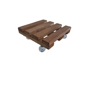 Suporte Vaso Quadrado 22cm Rodas de Polipropileno Cristal