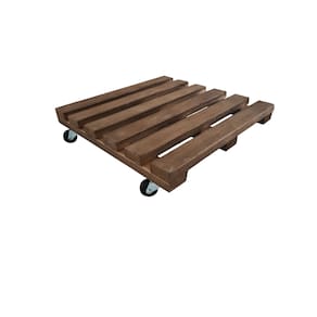 Suporte Vaso Quadrado 34cm Rodas de Polipropileno Preta