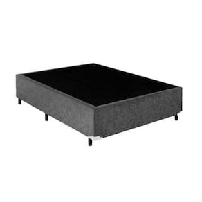 Cama Box Casal Suede Cinza - 30x138x188