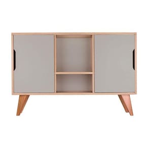 Balcão Buffet com 2 Portas Carvalho e Verde Menta