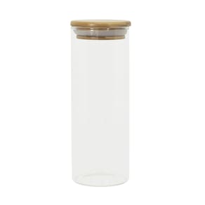 Pote de Vidro com Tampa de Bambu Oikos 450ML Hermético Redondo