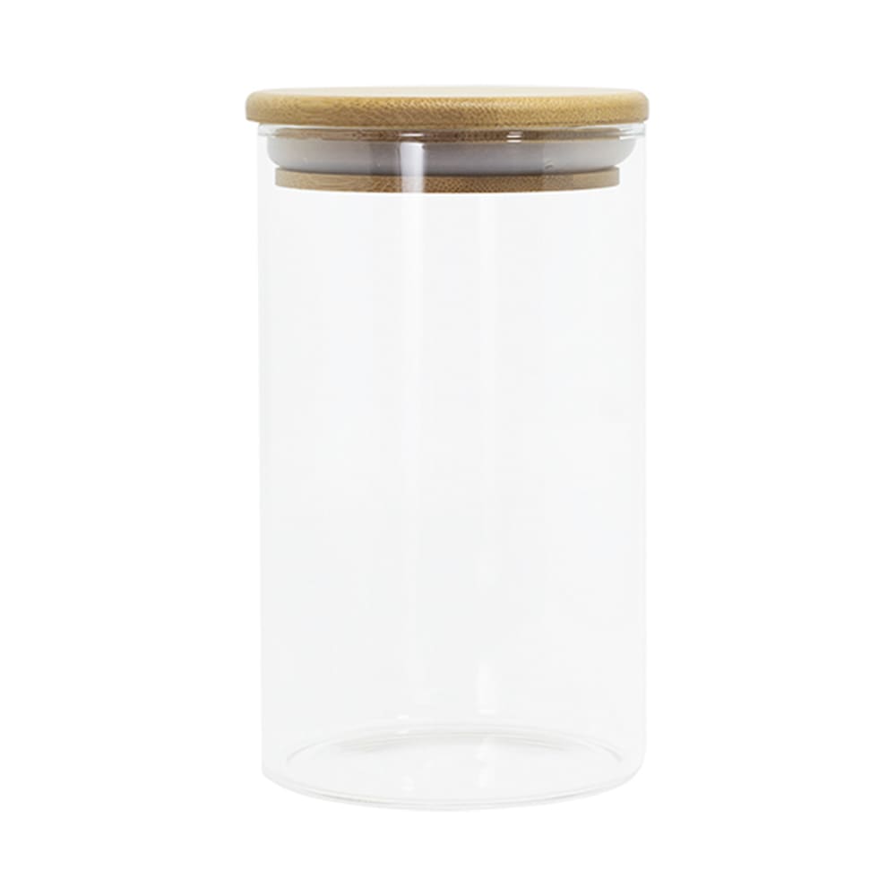 Pote de Vidro com Tampa de Bambu Oikos 600ML Hermético Redondo