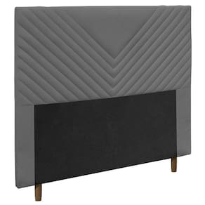 Cabeceira Cama Box Casal Viena 140Cm Veludo Cinza - Abmaza